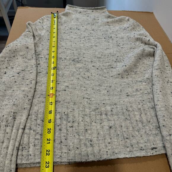 🍁 Madewell Donegal Inland Turtleneck Wool Blend Minimalist Speckled Sweater Med - Picture 13 of 15